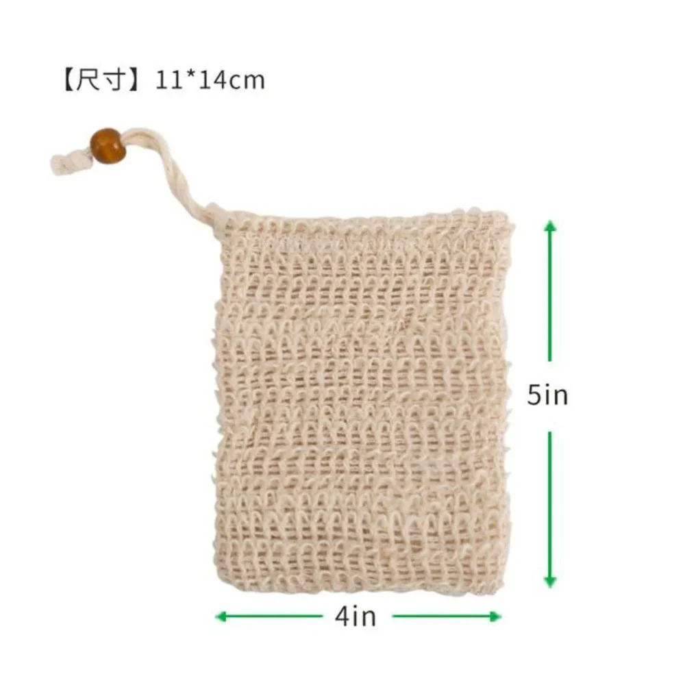 4 Pack Natural Sisal Soap Bag Exfoliating Soap Saver Pouch Holder